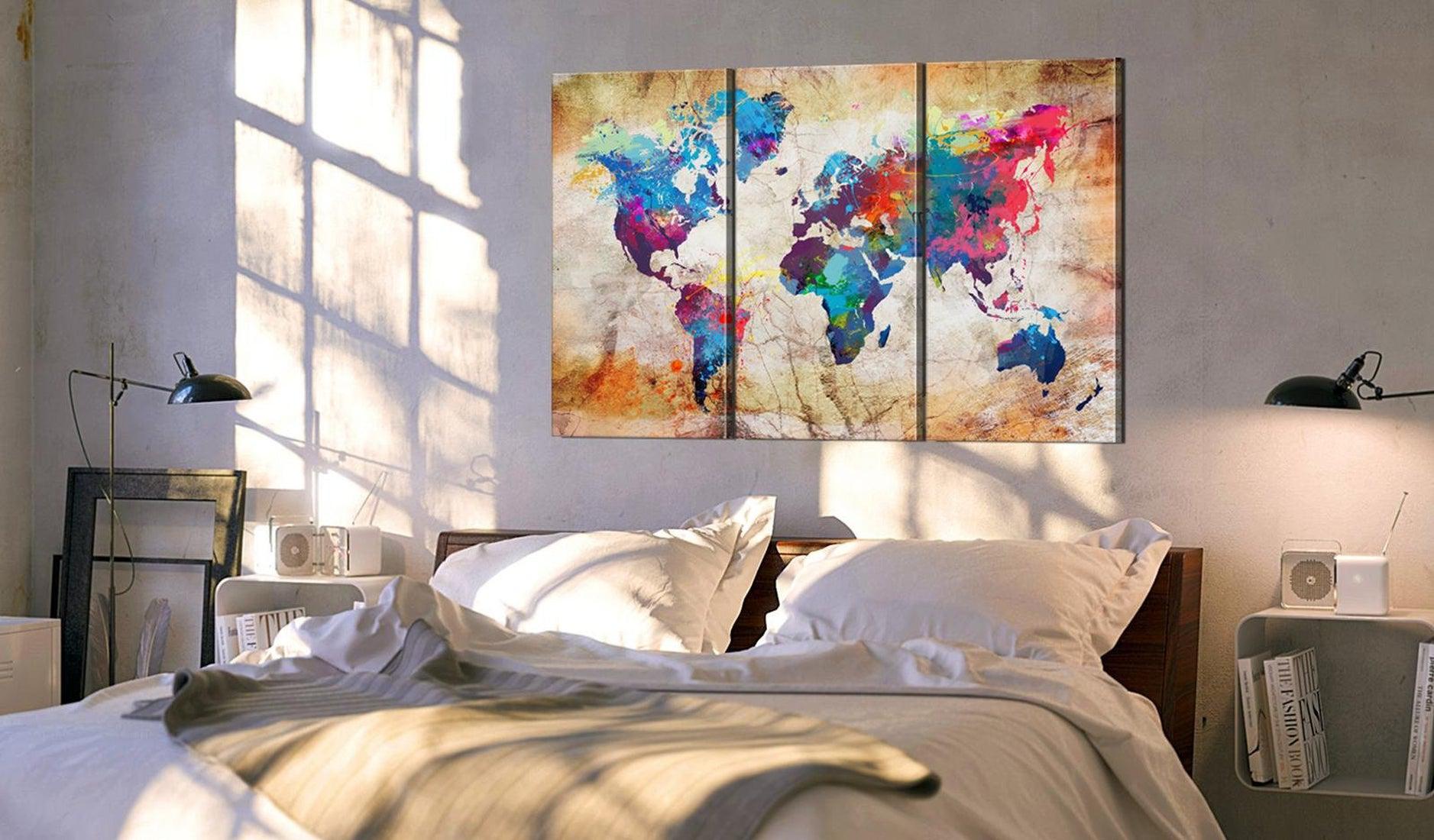 Stretched Canvas World Map Art - Maps: Urban Style