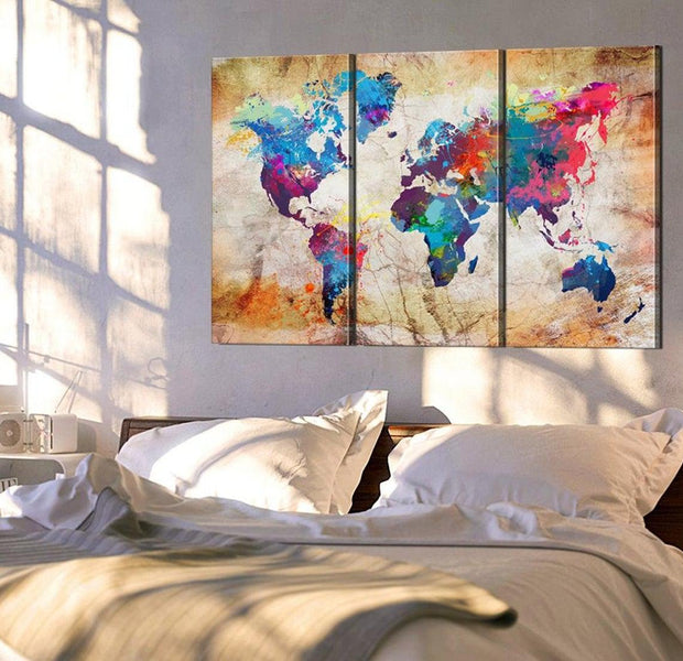 Stretched Canvas World Map Art - Maps: Urban Style