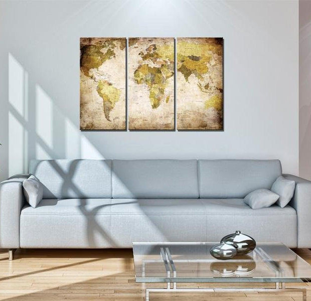 Stretched Canvas World Map Art - Old Continents