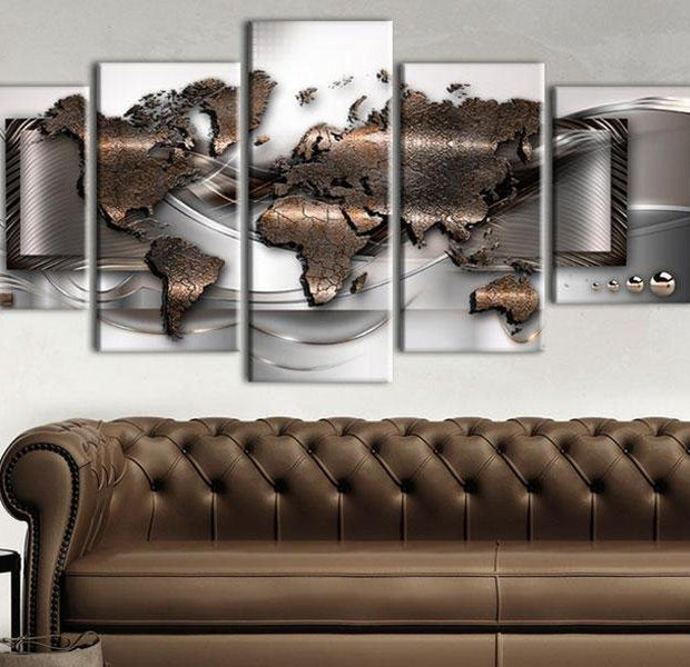 Stretched Canvas World Map Art - Pearl Map