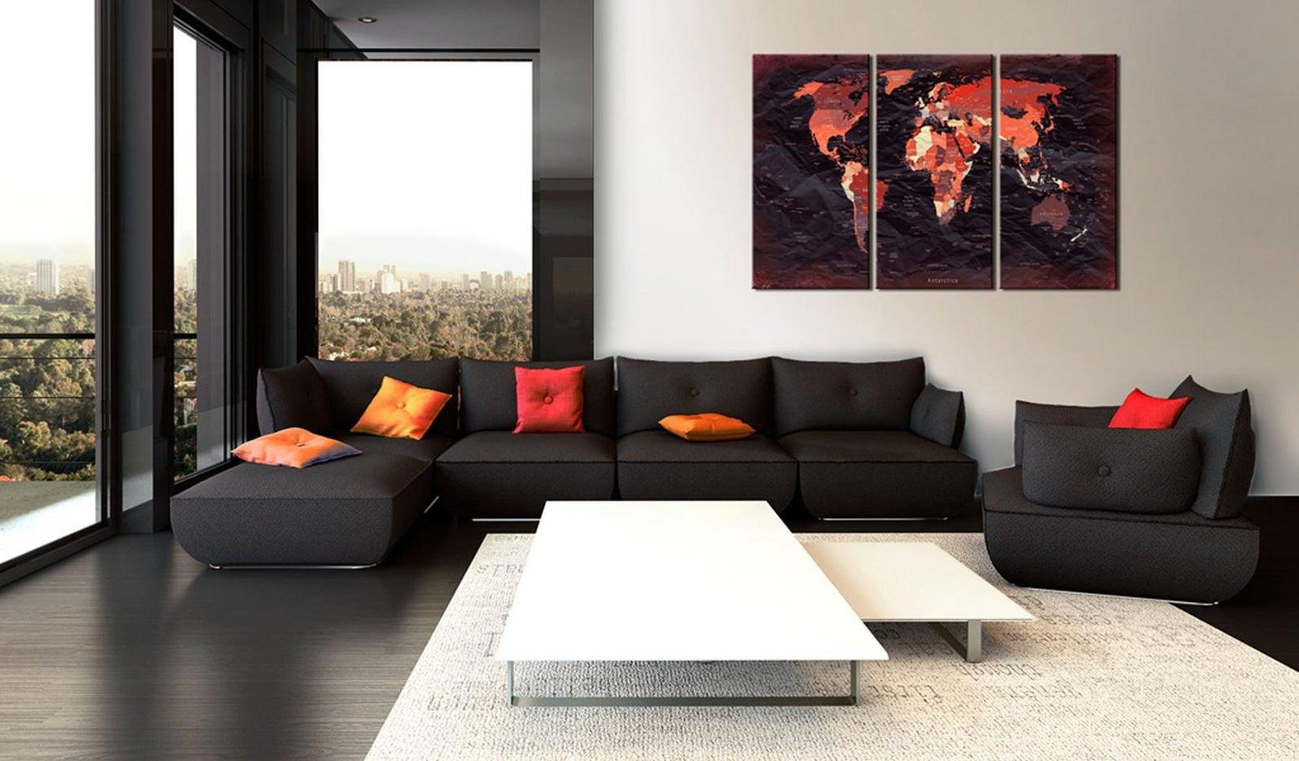 Stretched Canvas World Map Art - Plan Of The World