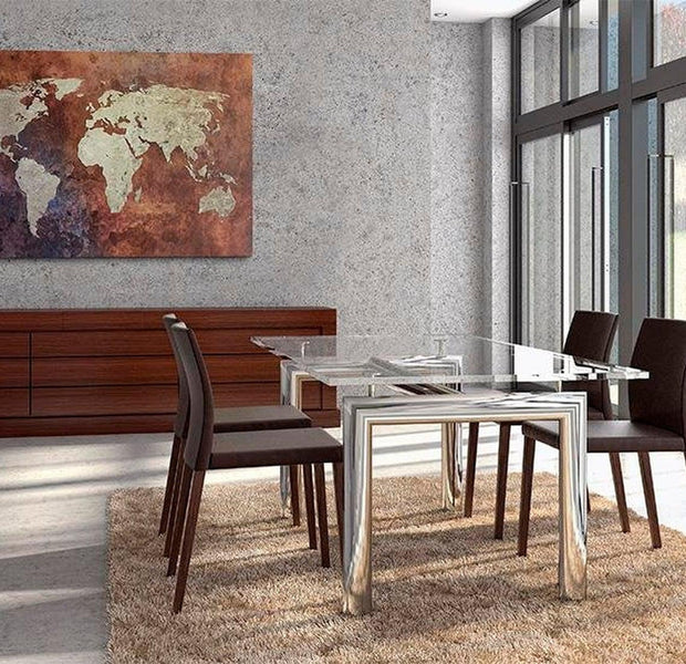 Stretched Canvas World Map Art - Rusty Map Of The World