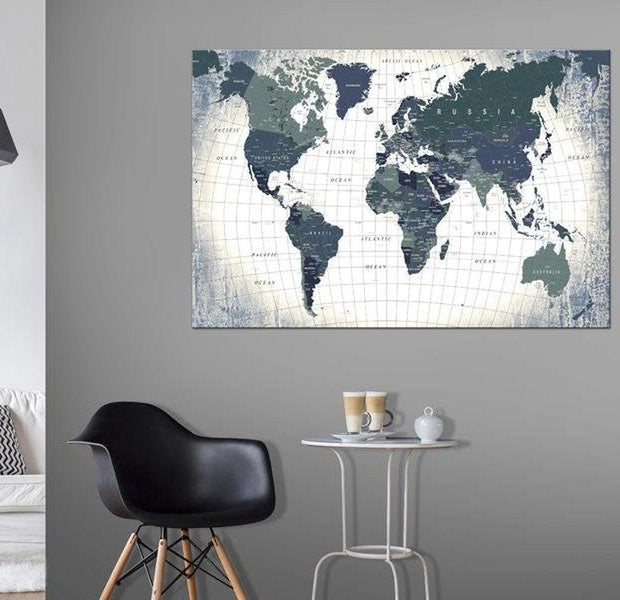 Stretched Canvas World Map Art - Structure Of The World