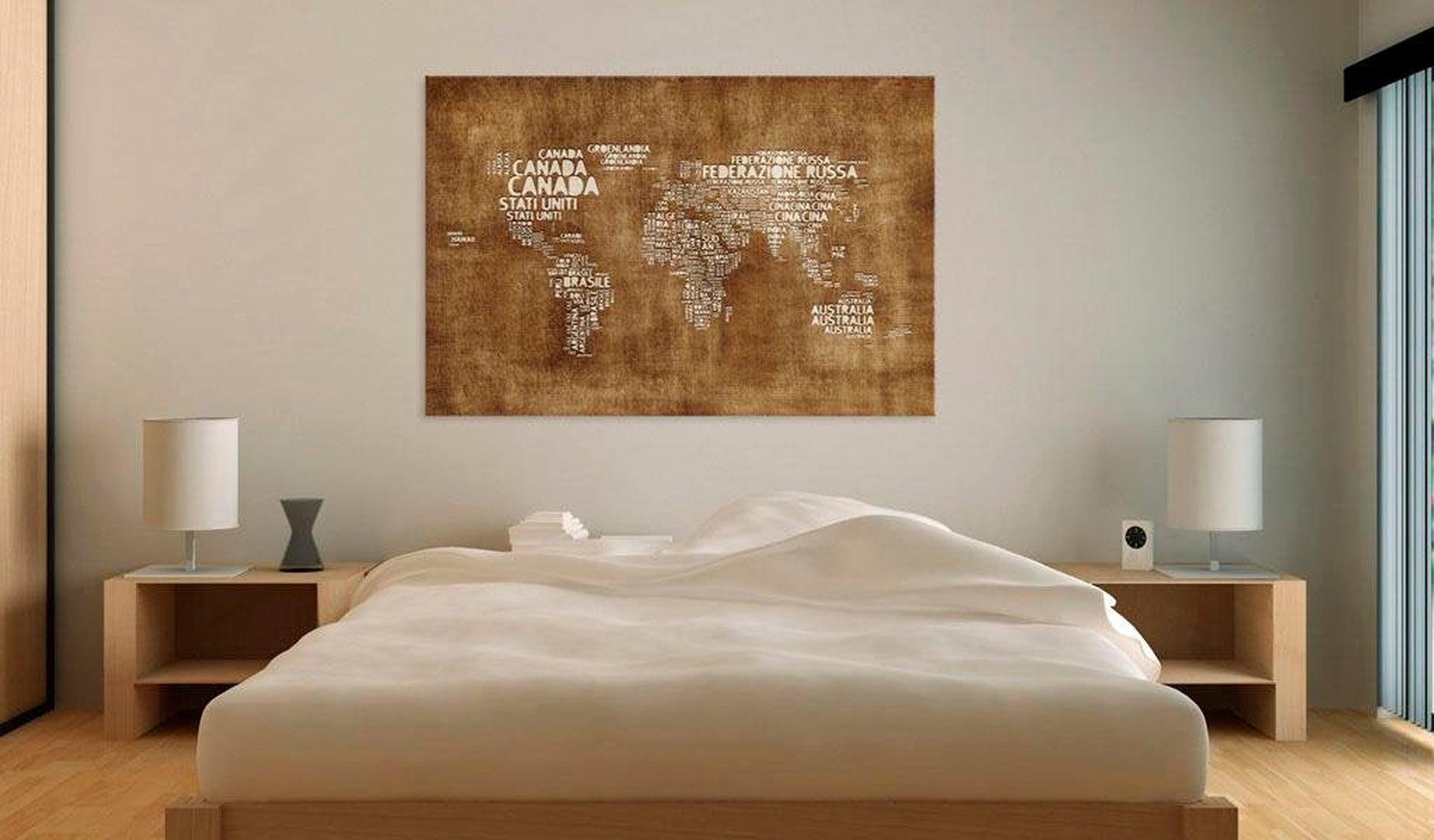 Stretched Canvas World Map Art - The Lost Map