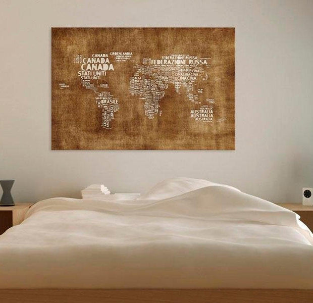 Stretched Canvas World Map Art - The Lost Map