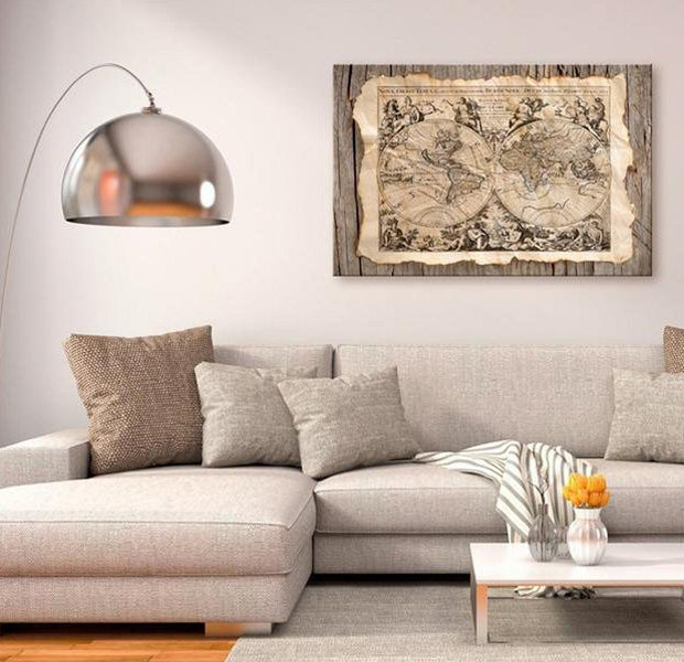 Stretched Canvas World Map Art - The Map Of The Past