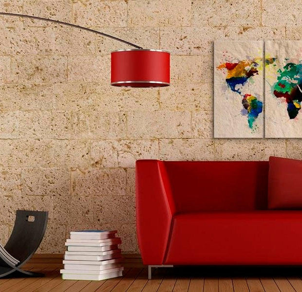 Stretched Canvas World Map Art - The World Of Colors 3 Piece