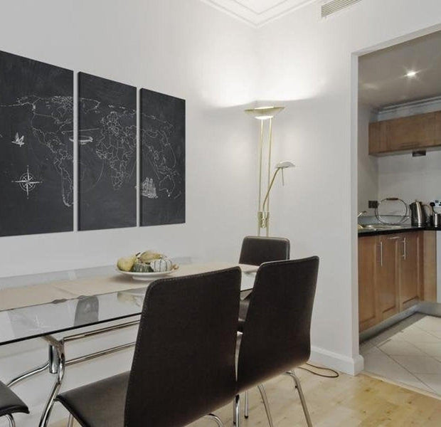 Stretched Canvas World Map Art - Trip Around The World 3 Piece