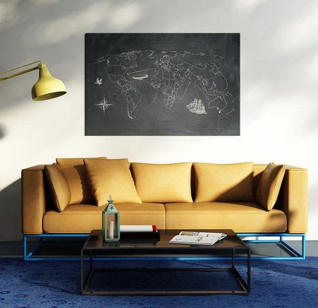 Stretched Canvas World Map Art - Trip Around The World