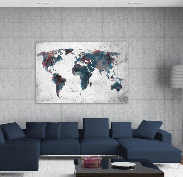 Stretched Canvas World Map Art - Undiscovered Continents
