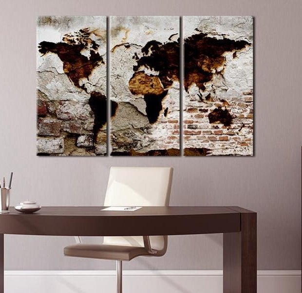 Stretched Canvas World Map Art - Urban Travels