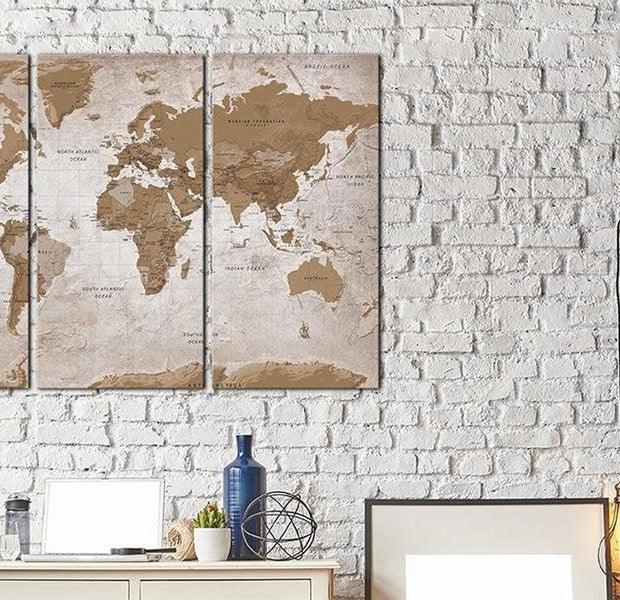 Stretched Canvas World Map Art - Vintage Map: Oriental Travels