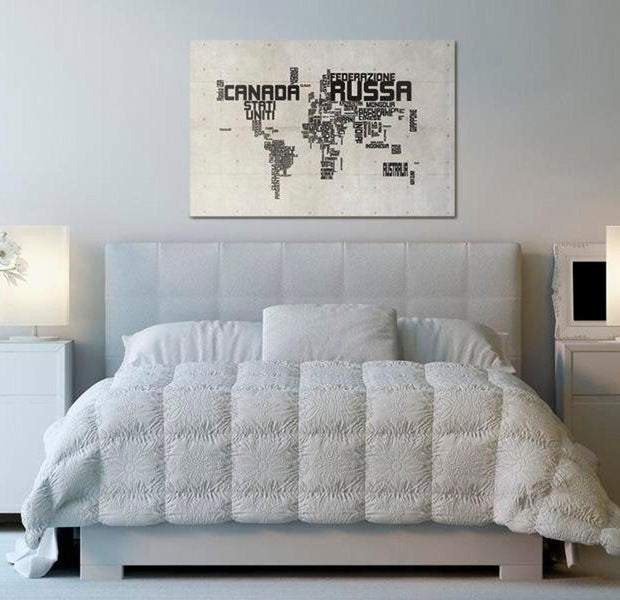 Stretched Canvas World Map Art - What A Wonderful World