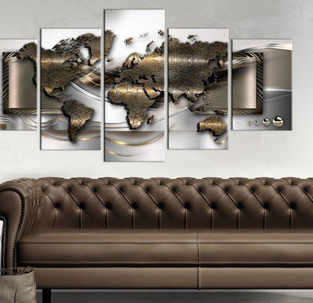 Stretched Canvas World Map Art - World Breeze