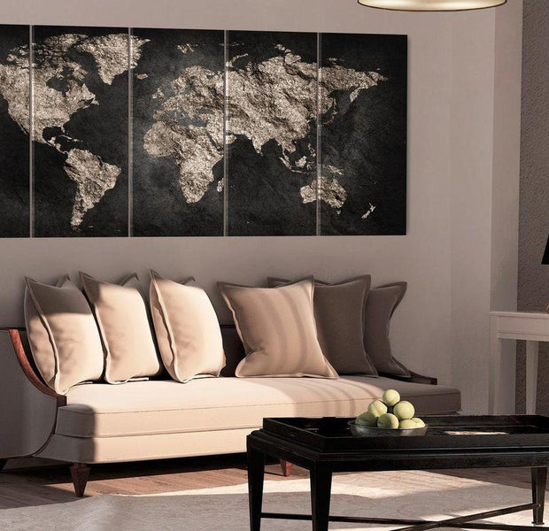 Stretched Canvas World Map Art - World Full Of Secrets I