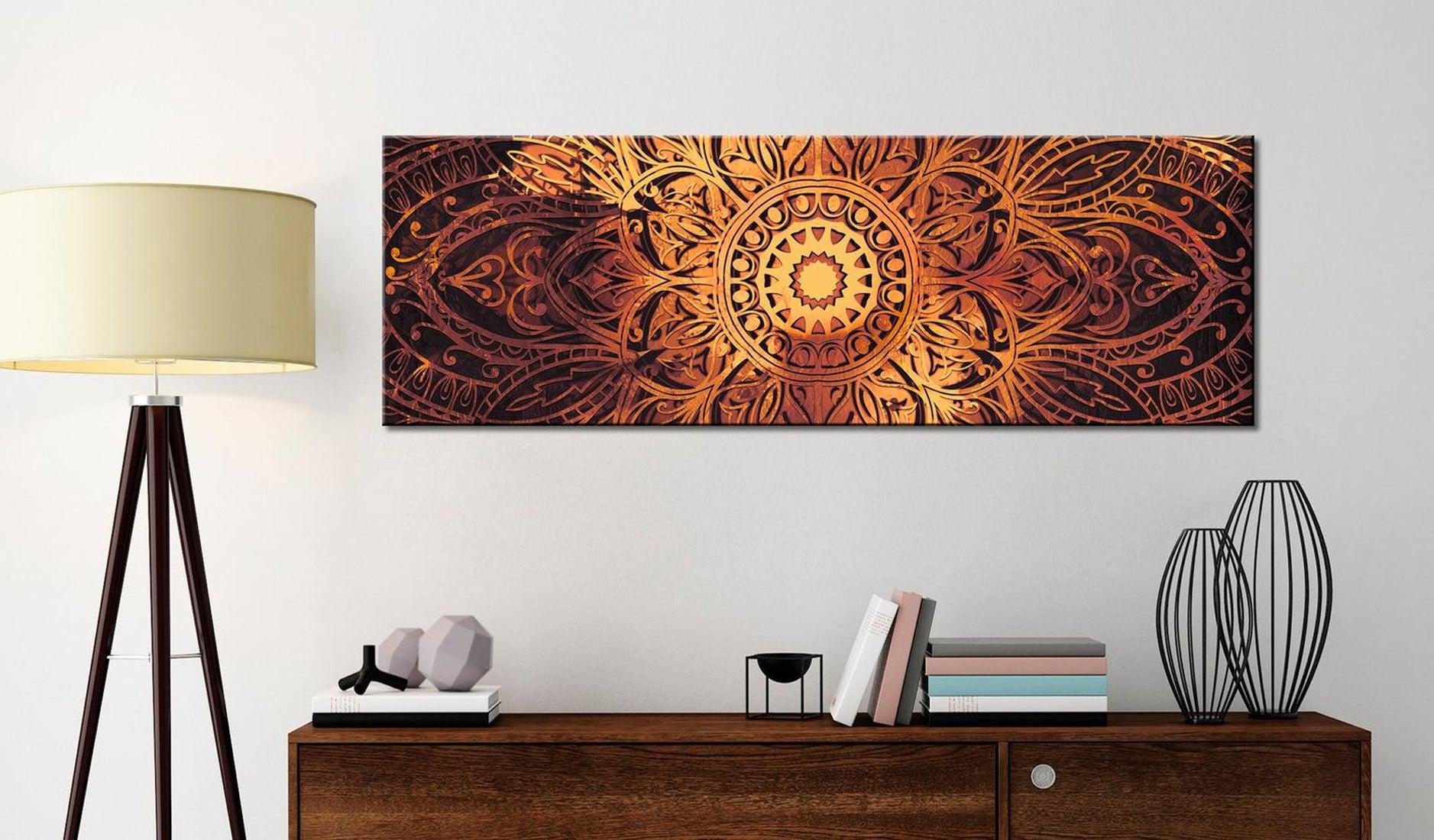 Stretched Canvas Zen Art - Amber Mandala