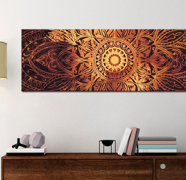 Stretched Canvas Zen Art - Amber Mandala