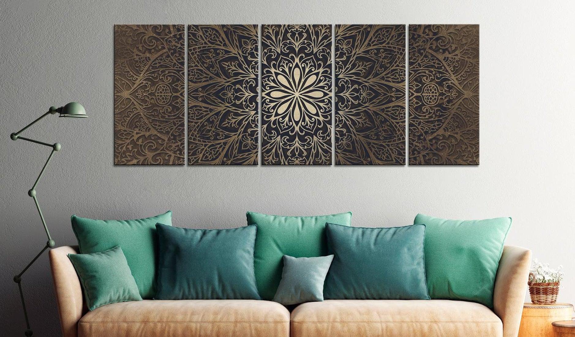 Stretched Canvas Zen Art - Brown Mandala