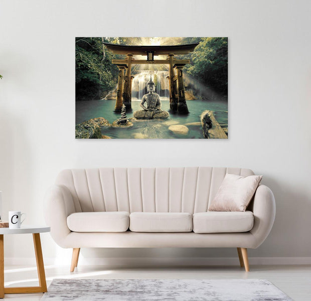 Stretched Canvas Zen Art - Buddha Smile Wide