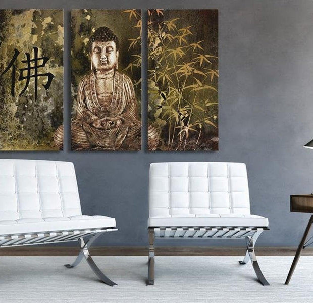 Stretched Canvas Zen Art - Buddha Statue