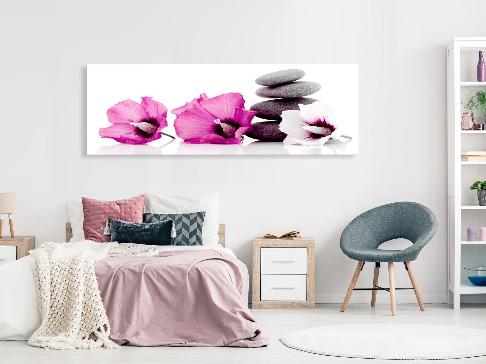 Stretched Canvas Zen Art - Calm Mallow Narrow Pink