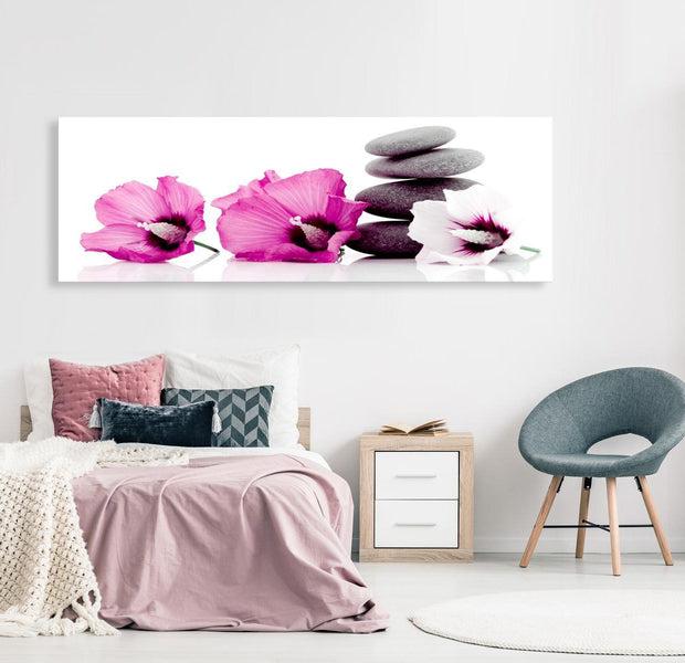 Stretched Canvas Zen Art - Calm Mallow Narrow Pink