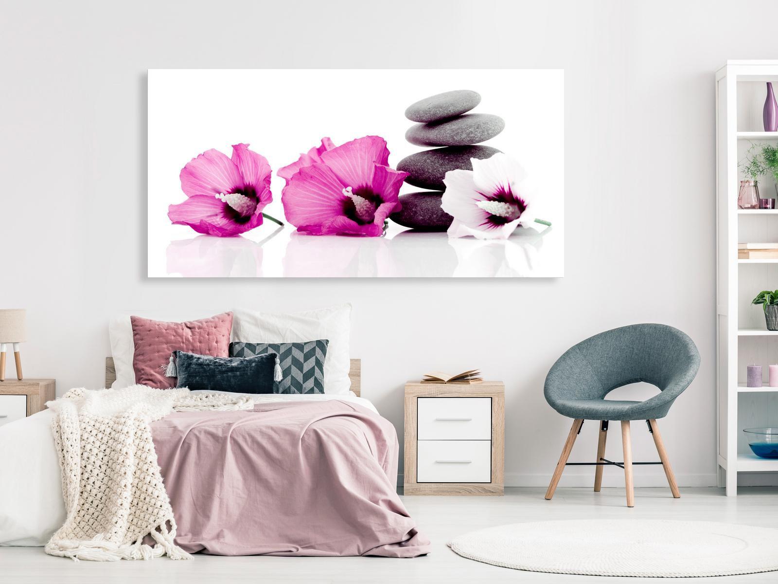 Stretched Canvas Zen Art - Calm Mallow Pink