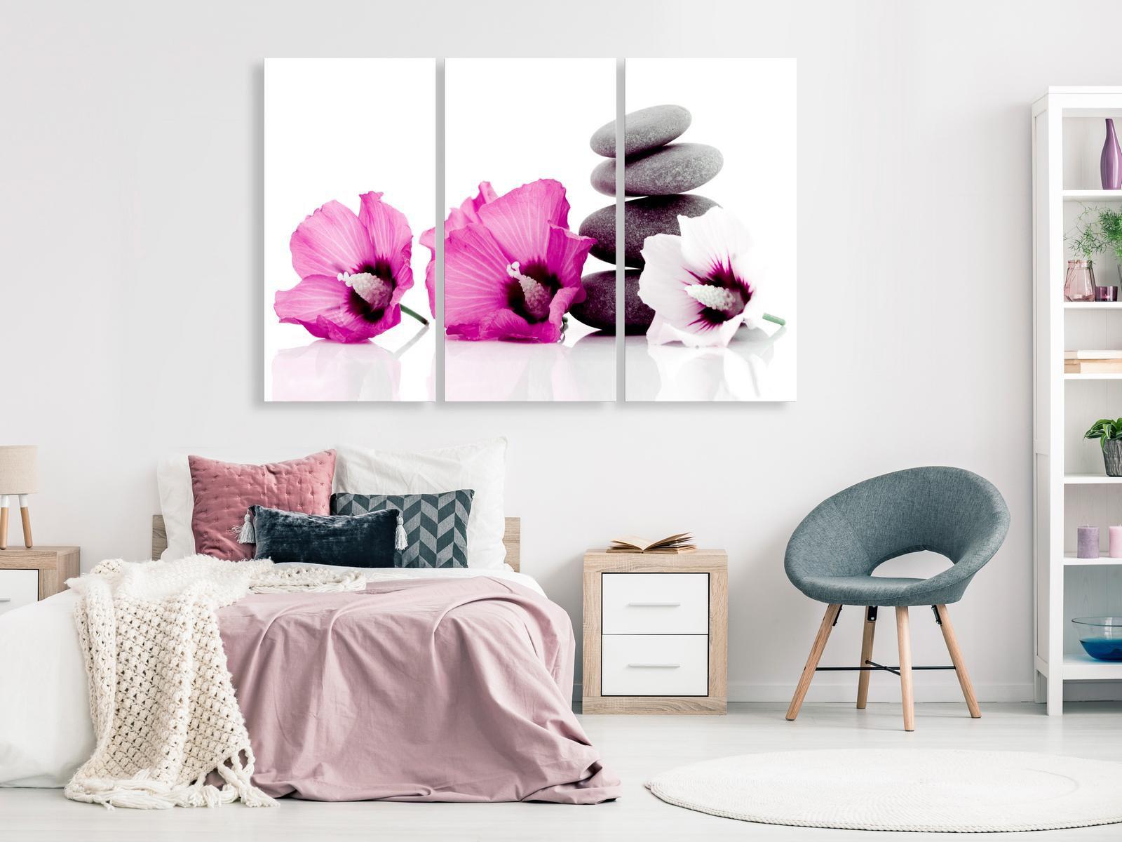 Stretched Canvas Zen Art - Calm Mallow Pink