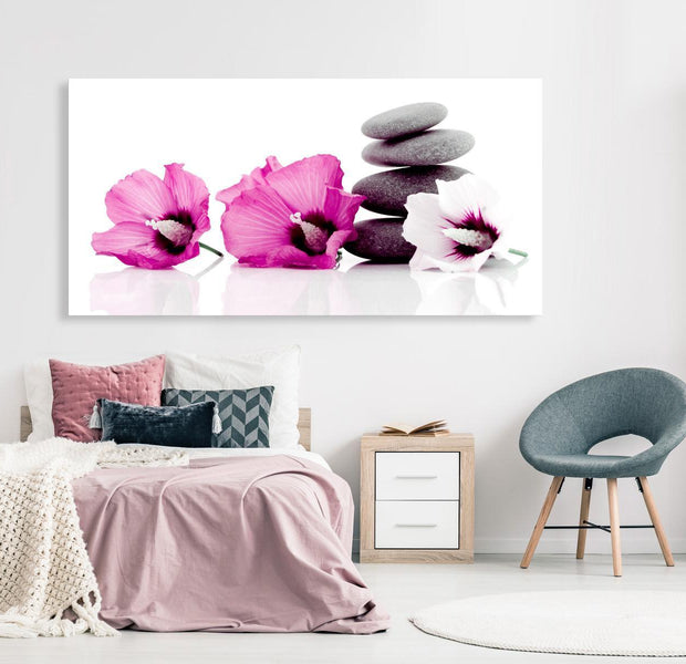Stretched Canvas Zen Art - Calm Mallow Pink