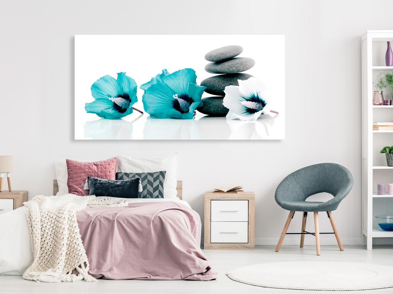 Stretched Canvas Zen Art - Calm Mallow Turquoise