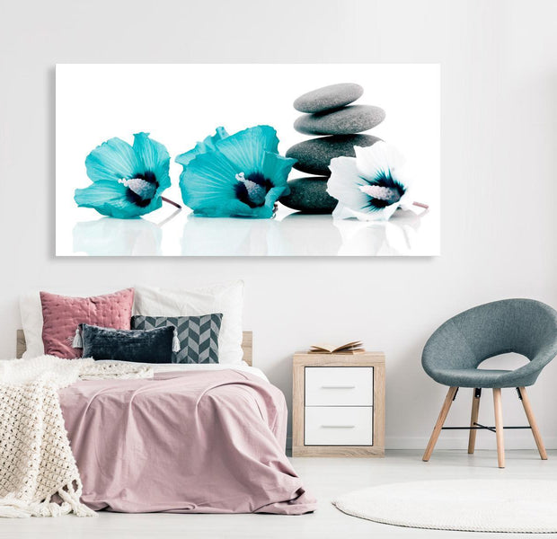 Stretched Canvas Zen Art - Calm Mallow Turquoise
