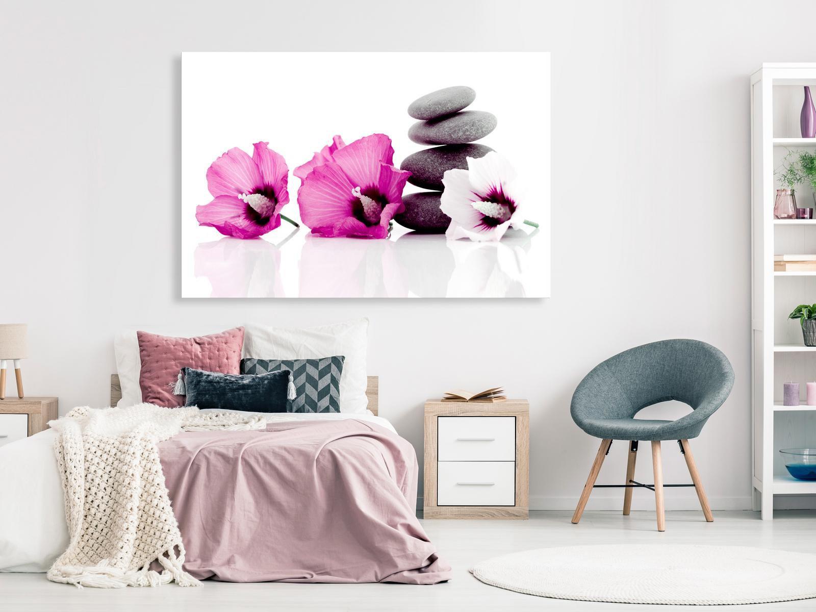 Stretched Canvas Zen Art - Calm Mallow Wide Pink