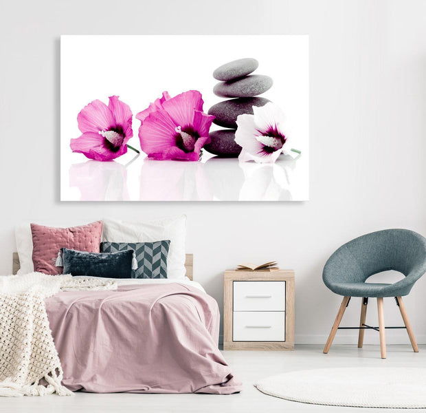 Stretched Canvas Zen Art - Calm Mallow Wide Pink