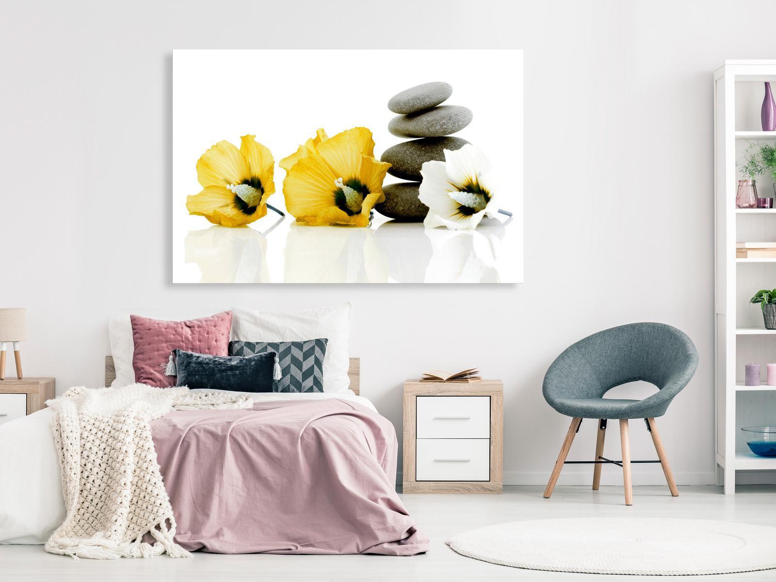 Stretched Canvas Zen Art - Calm Mallow Wide Yellow