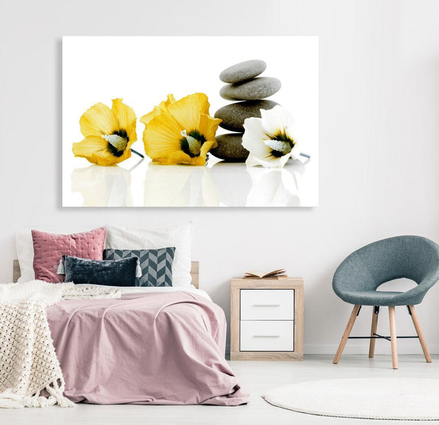 Stretched Canvas Zen Art - Calm Mallow Wide Yellow