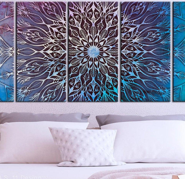 Stretched Canvas Zen Art - Center Narrow Blue