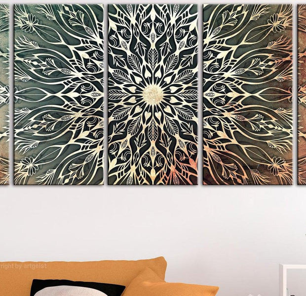 Stretched Canvas Zen Art - Center Narrow Green