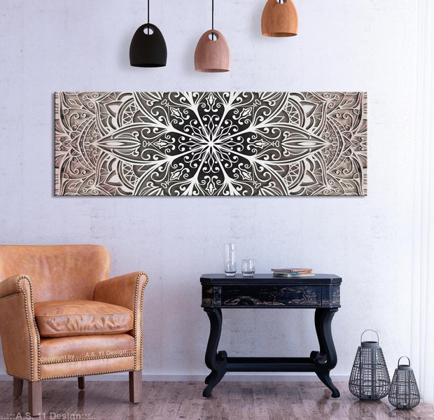 Stretched Canvas Zen Art - Feathers Pink Narrow