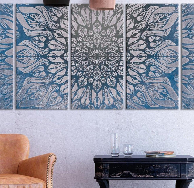 Stretched Canvas Zen Art - Hypnosis Blue Narrow