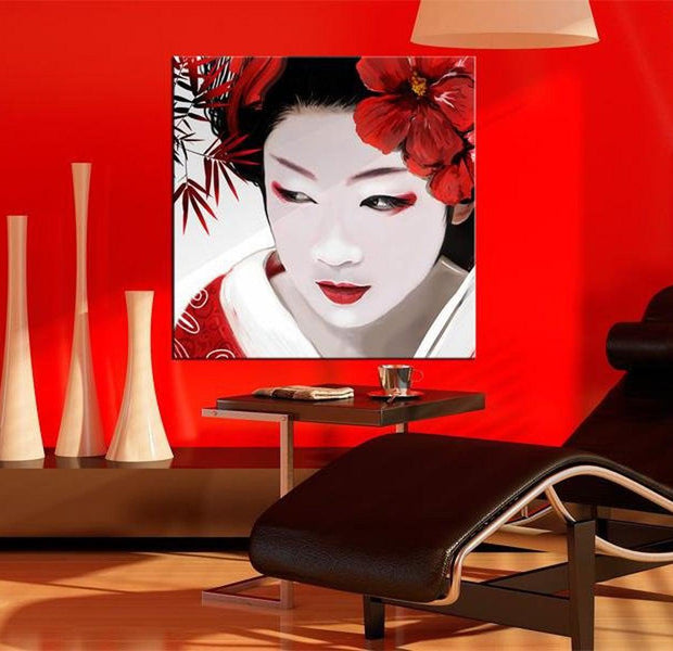 Stretched Canvas Wall Art - Japanese Geisha