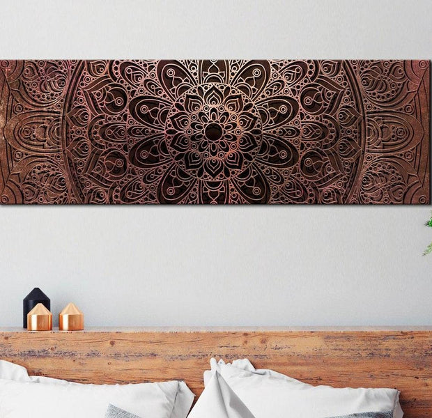 Stretched Canvas Zen Art - Mandala Amber Silence