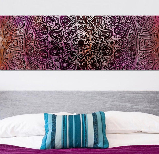 Stretched Canvas Zen Art - Mandala Amethyst Energy