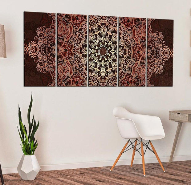 Stretched Canvas Zen Art - Mandala Flower Bouquet