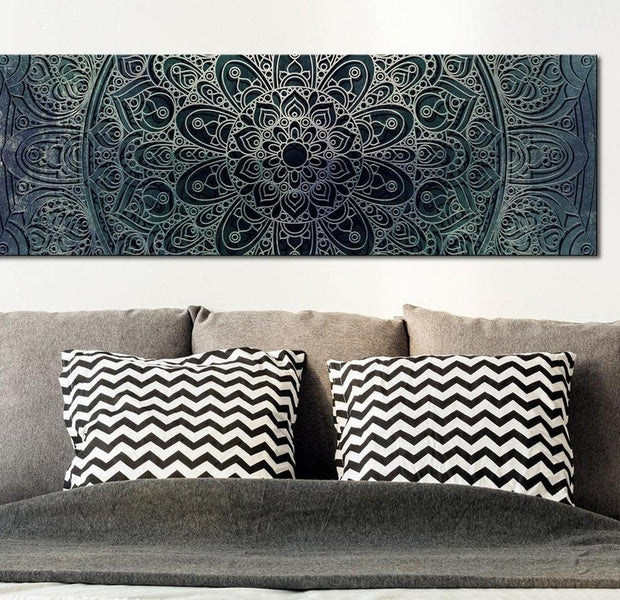 Stretched Canvas Zen Art - Mandala Malachite Calm