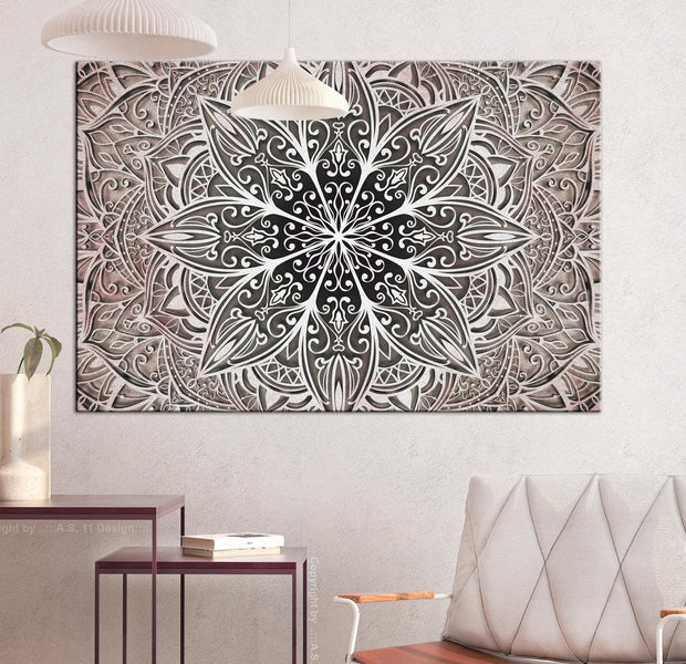Stretched Canvas Zen Art - Oriental Flowers Narrow Pink