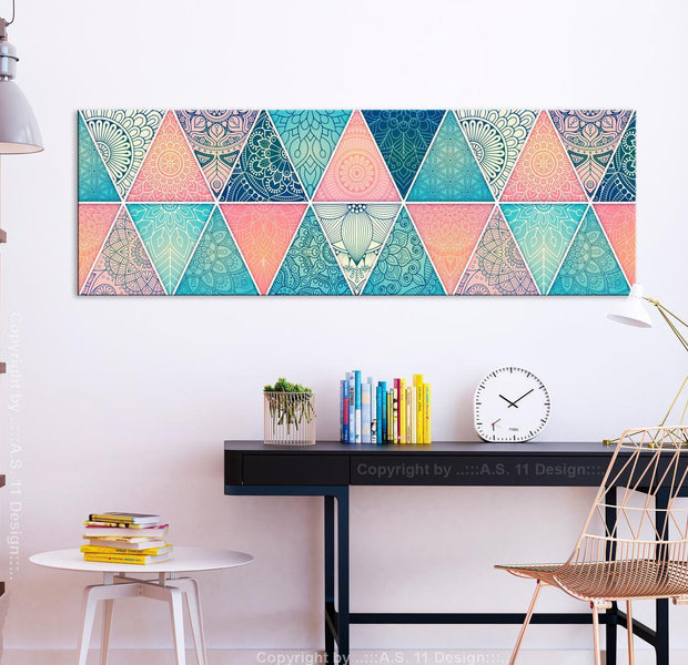 Stretched Canvas Zen Art - Oriental Triangles Narrow