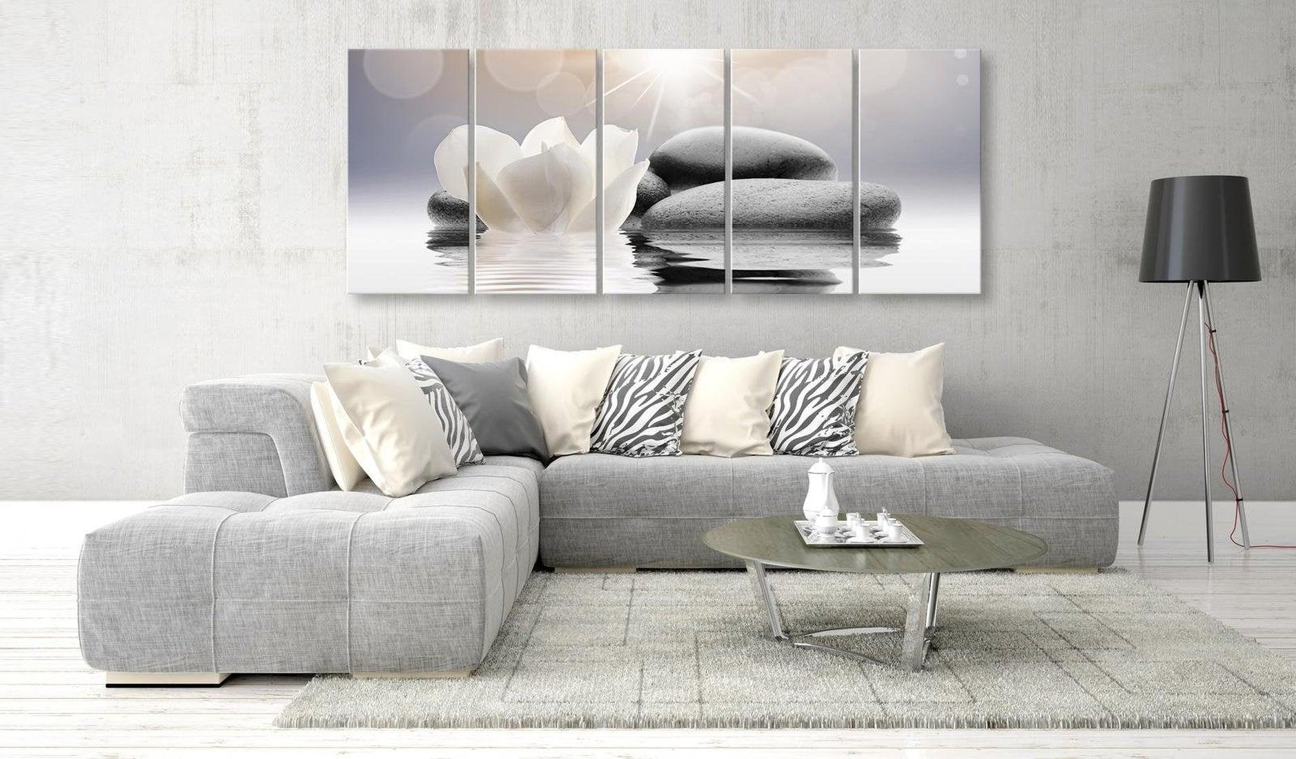 Stretched Canvas Zen Art - Pebbles In Water 5 Piece