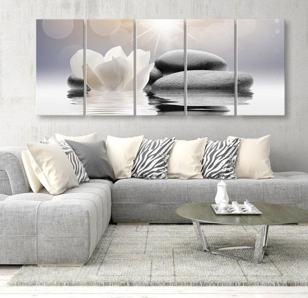 Stretched Canvas Zen Art - Pebbles In Water 5 Piece