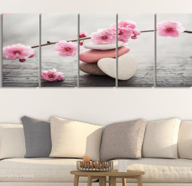 Stretched Canvas Zen Art - Tricoloured Pebbles I