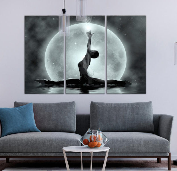 Stretched Canvas Zen Art - Twine Grey